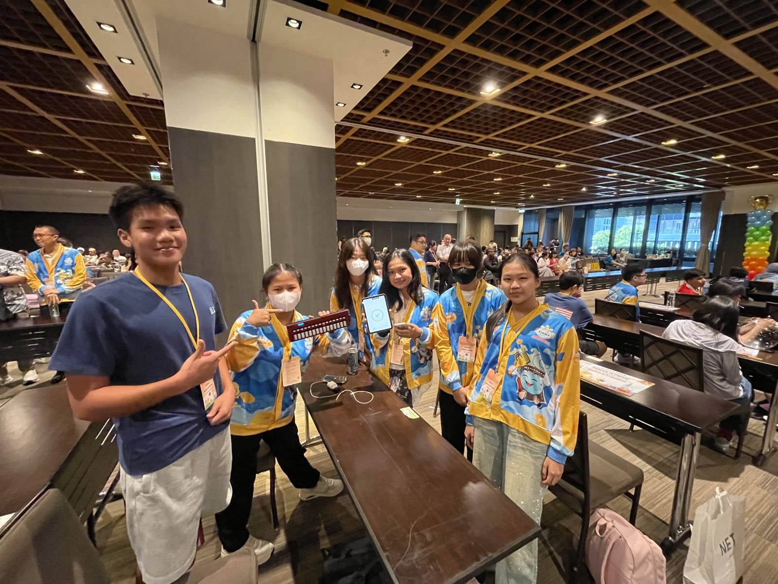 Competitors with the Undugu abacus at AIAMA 2026 in Taipei
