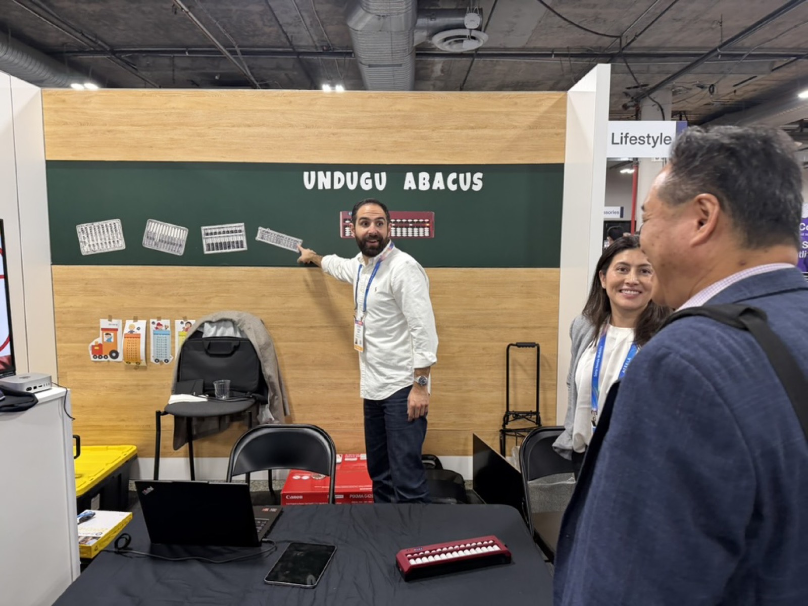 Live demo of the Undugu abacus at CES